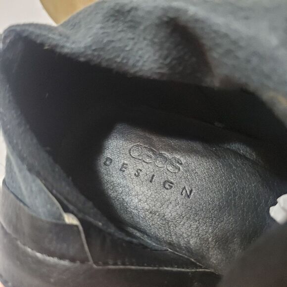 ASOS DESIGN Wide Fit Ratio Square Toe Sock Boots in Black Size 8 - Picture 10 of 14